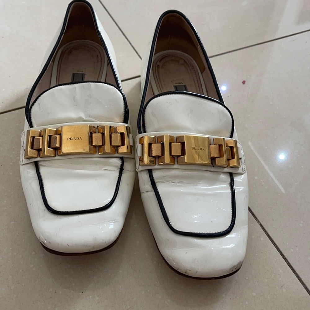 Prada patent loafers